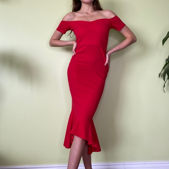 Red Mermaid Dress - Picture 1 of 3